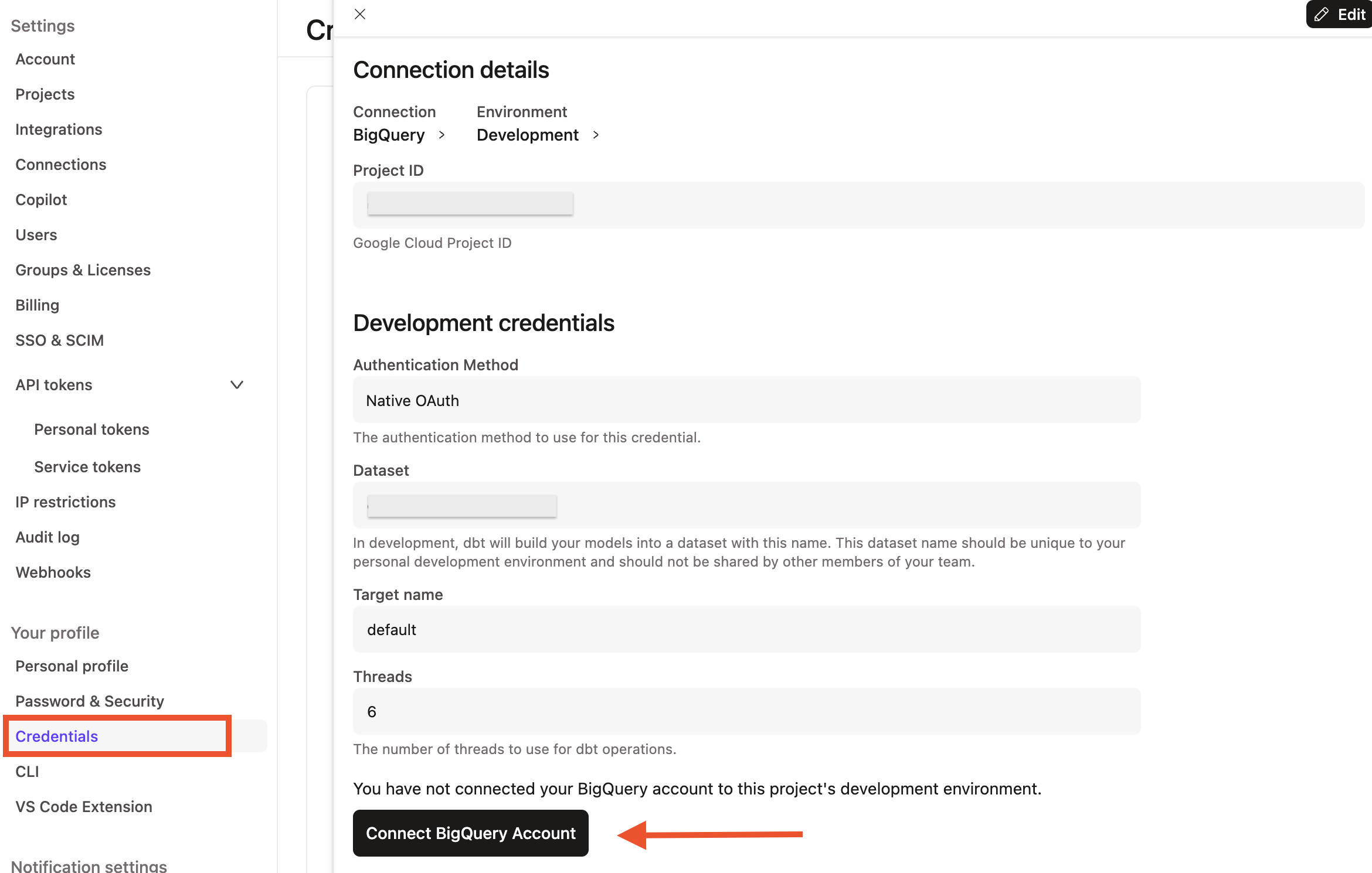 Connect BigQuery account. Connect BigQuery account.